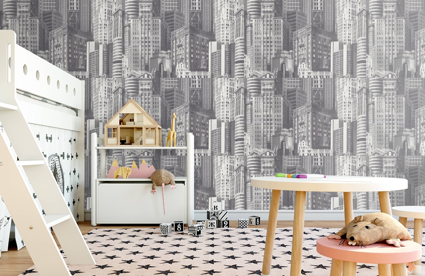 Обои 7062-11 фото в интерьере детская