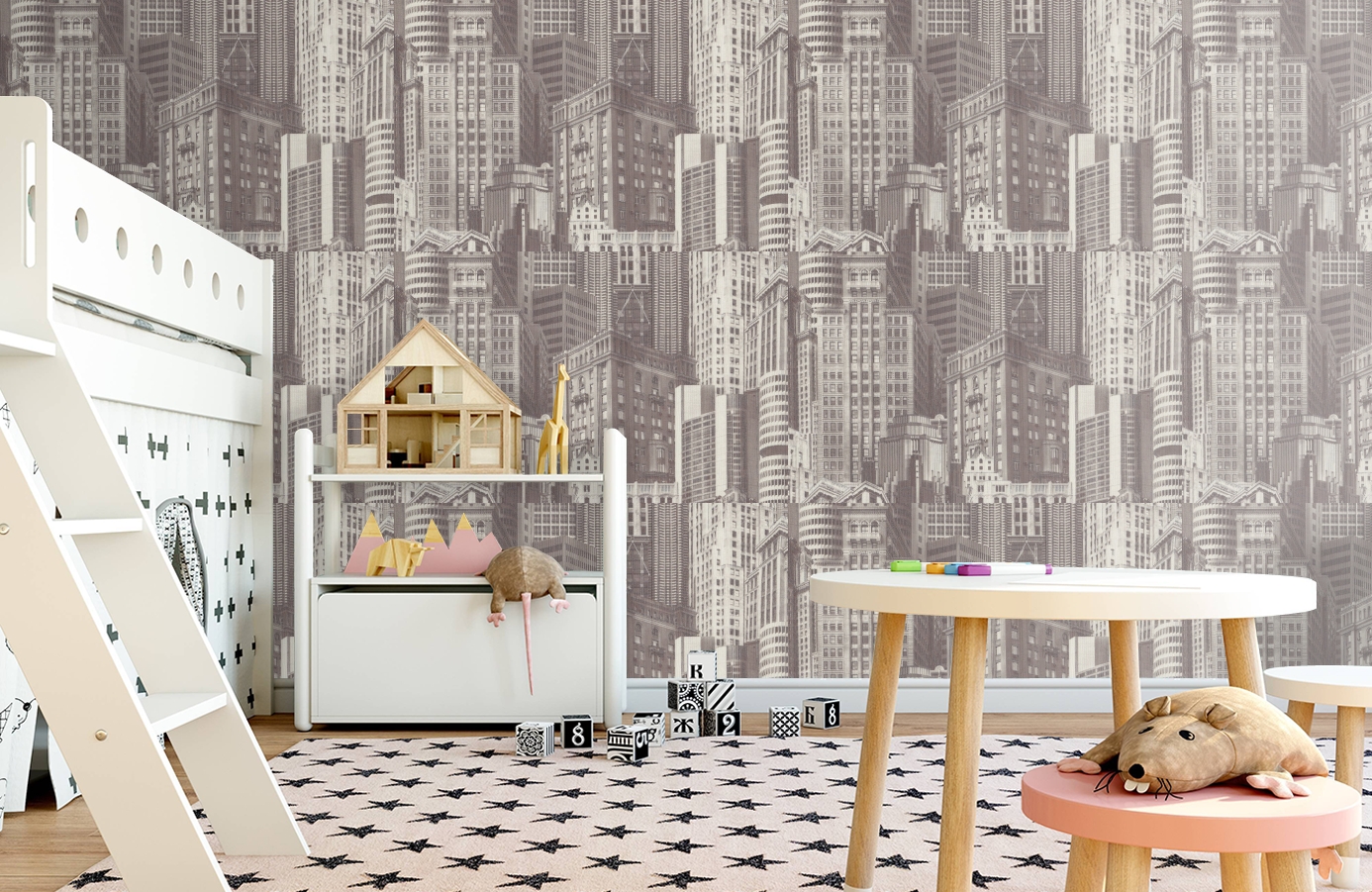 Обои 7062-18 фото в интерьере детская