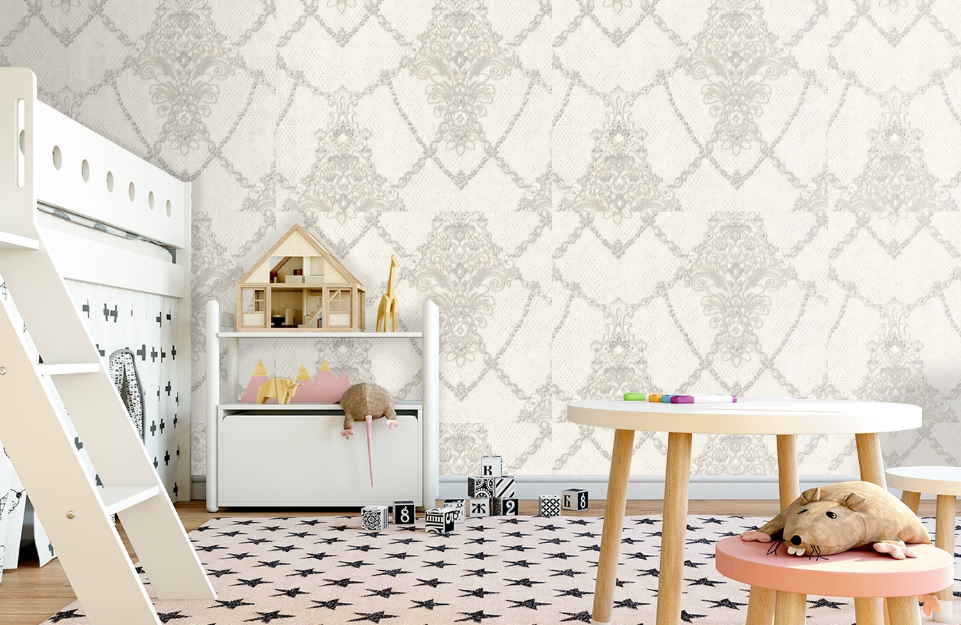 Обои 7064-00 фото в интерьере детская