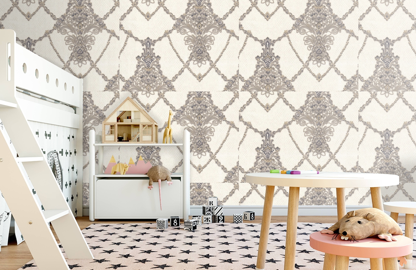 Обои 7064-11 фото в интерьере детская
