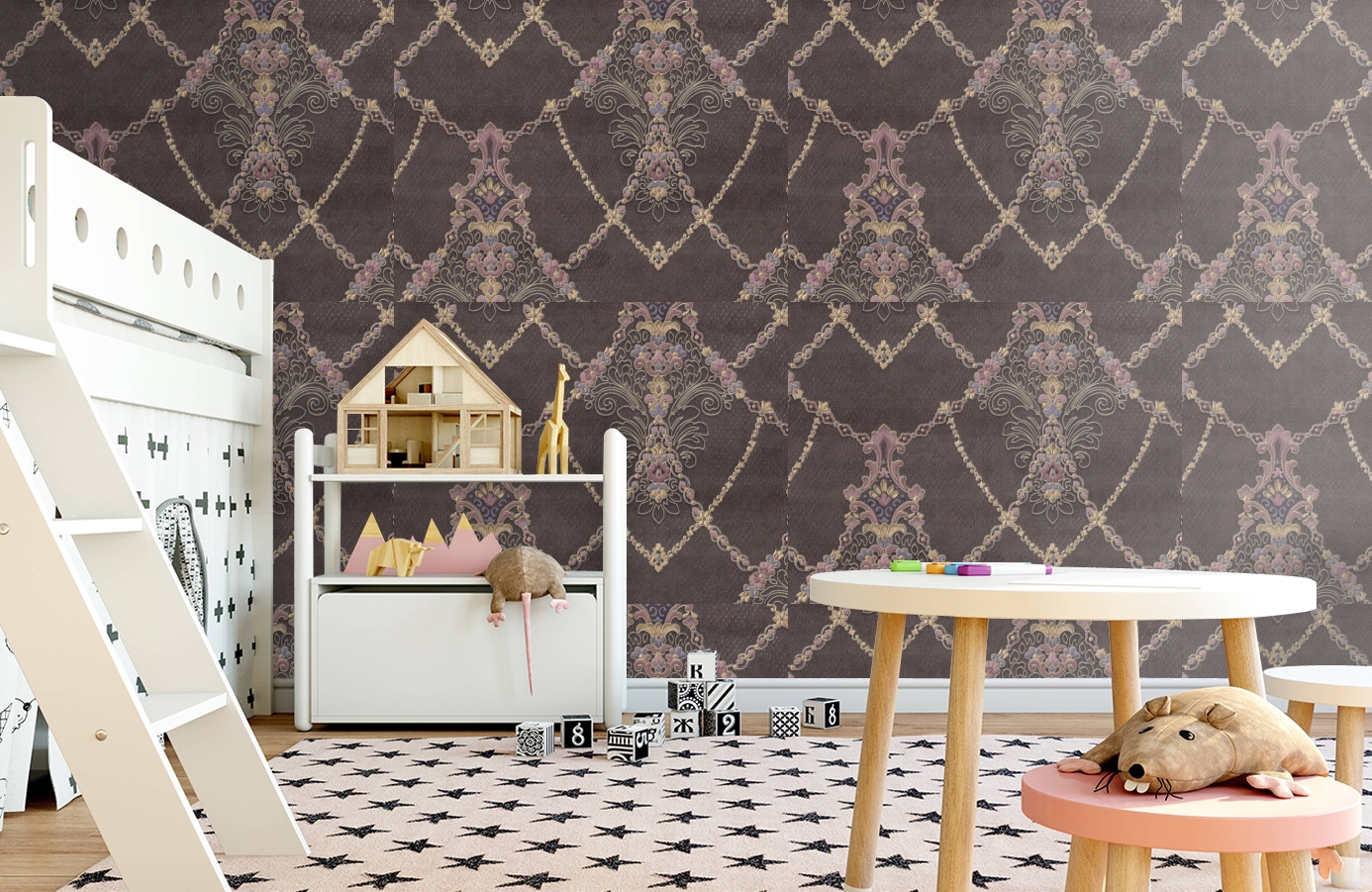 Обои 7064-12 фото в интерьере детская