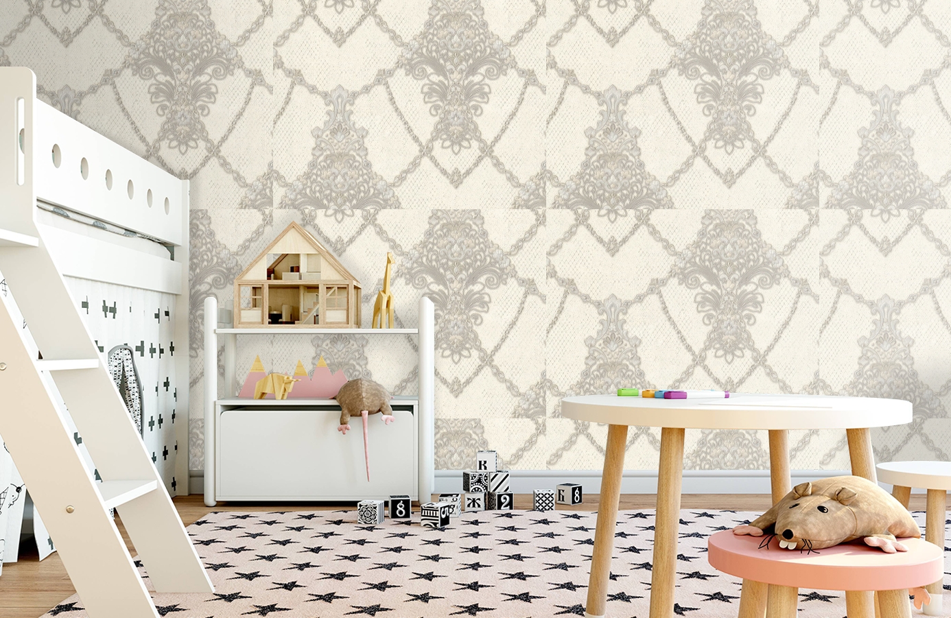 Обои 7064-17 фото в интерьере детская