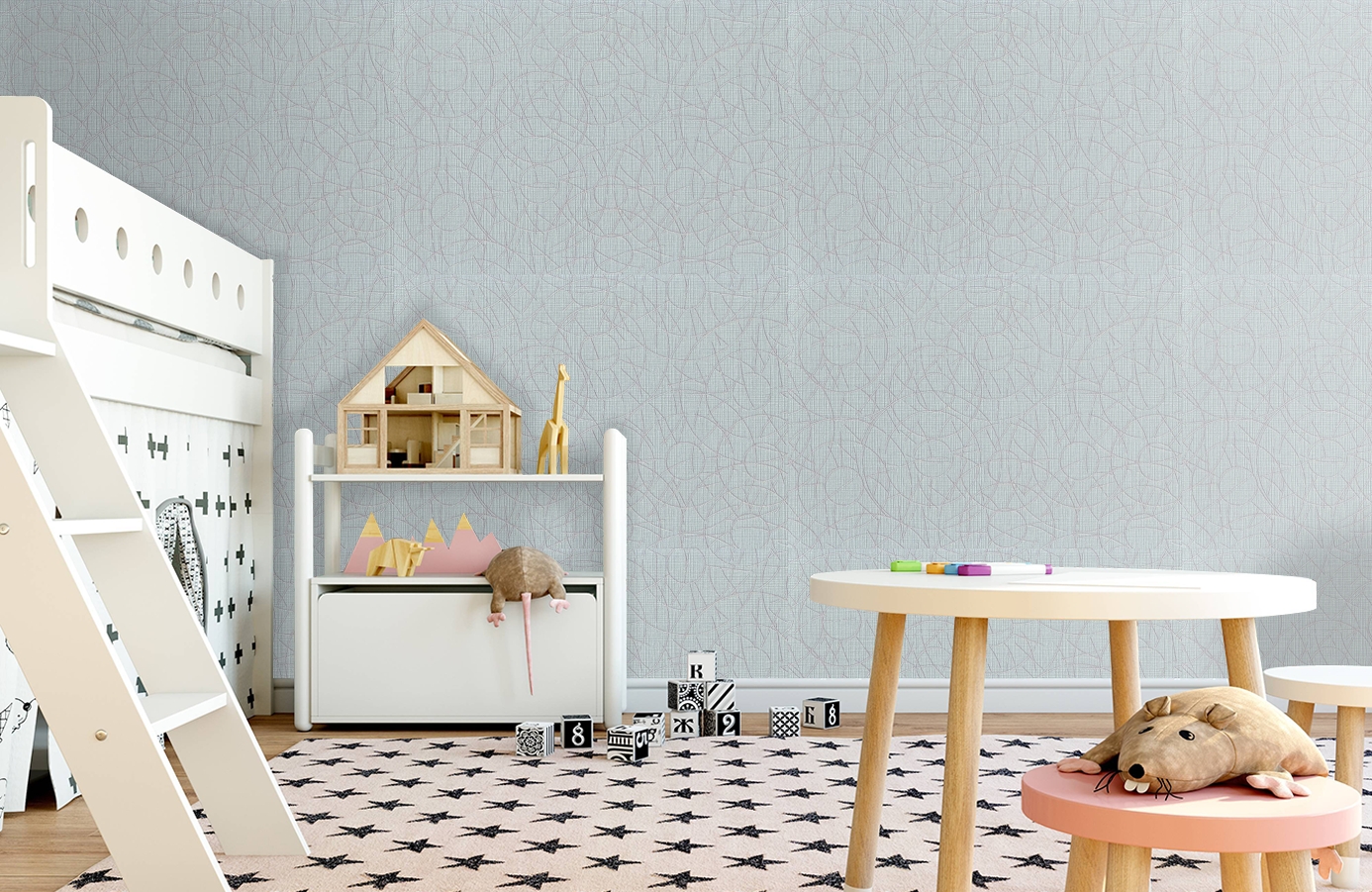 Обои 7072-01 фото в интерьере детская