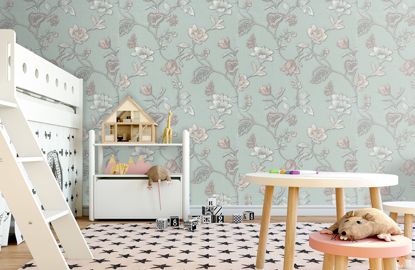 Обои 7080-04 фото в интерьере детская