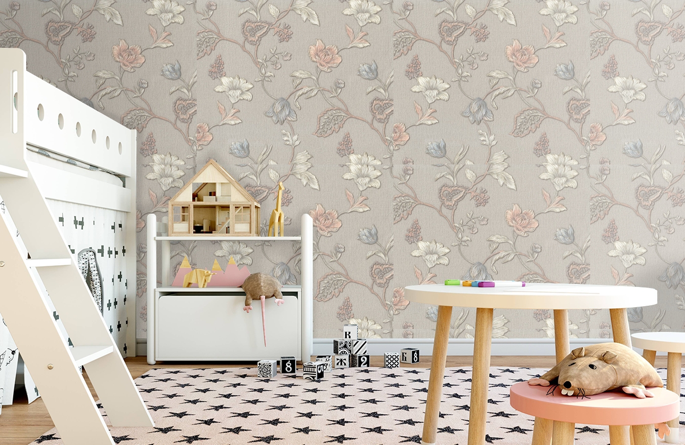 Обои 7080-11 фото в интерьере детская