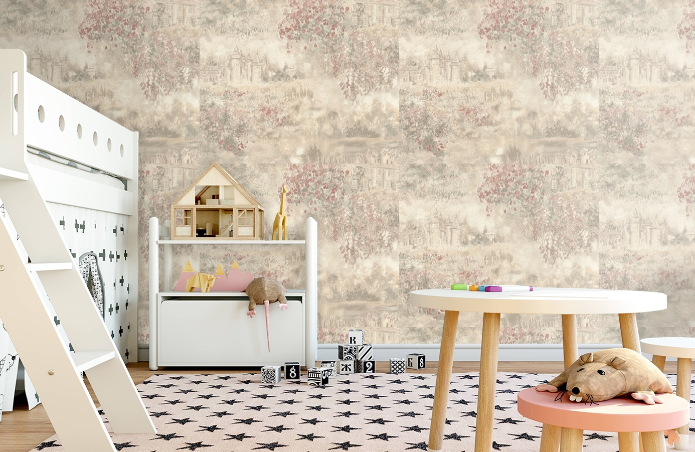 Обои 7084-02 фото в интерьере детская