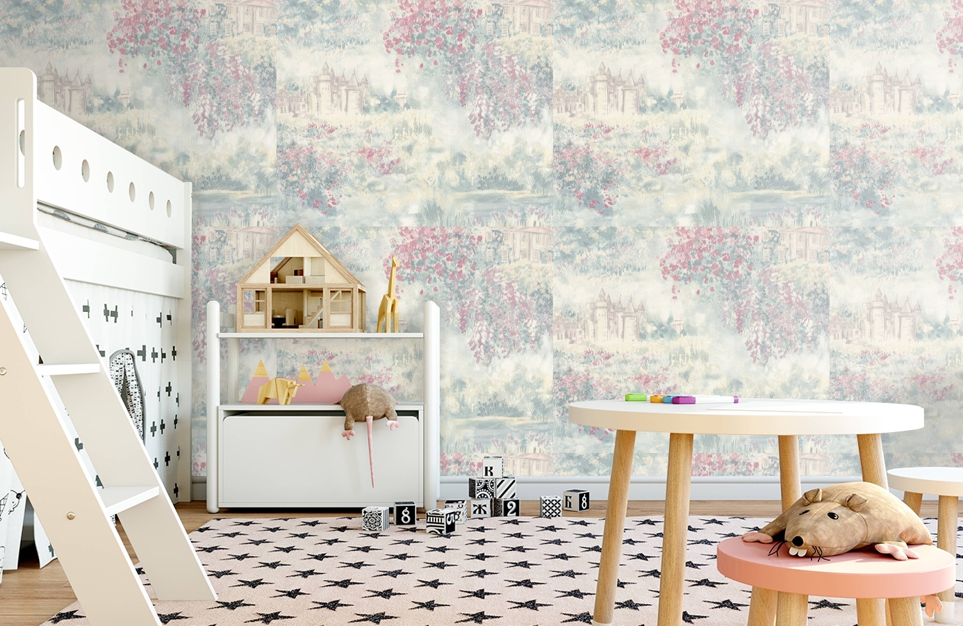 Обои 7084-04 фото в интерьере детская
