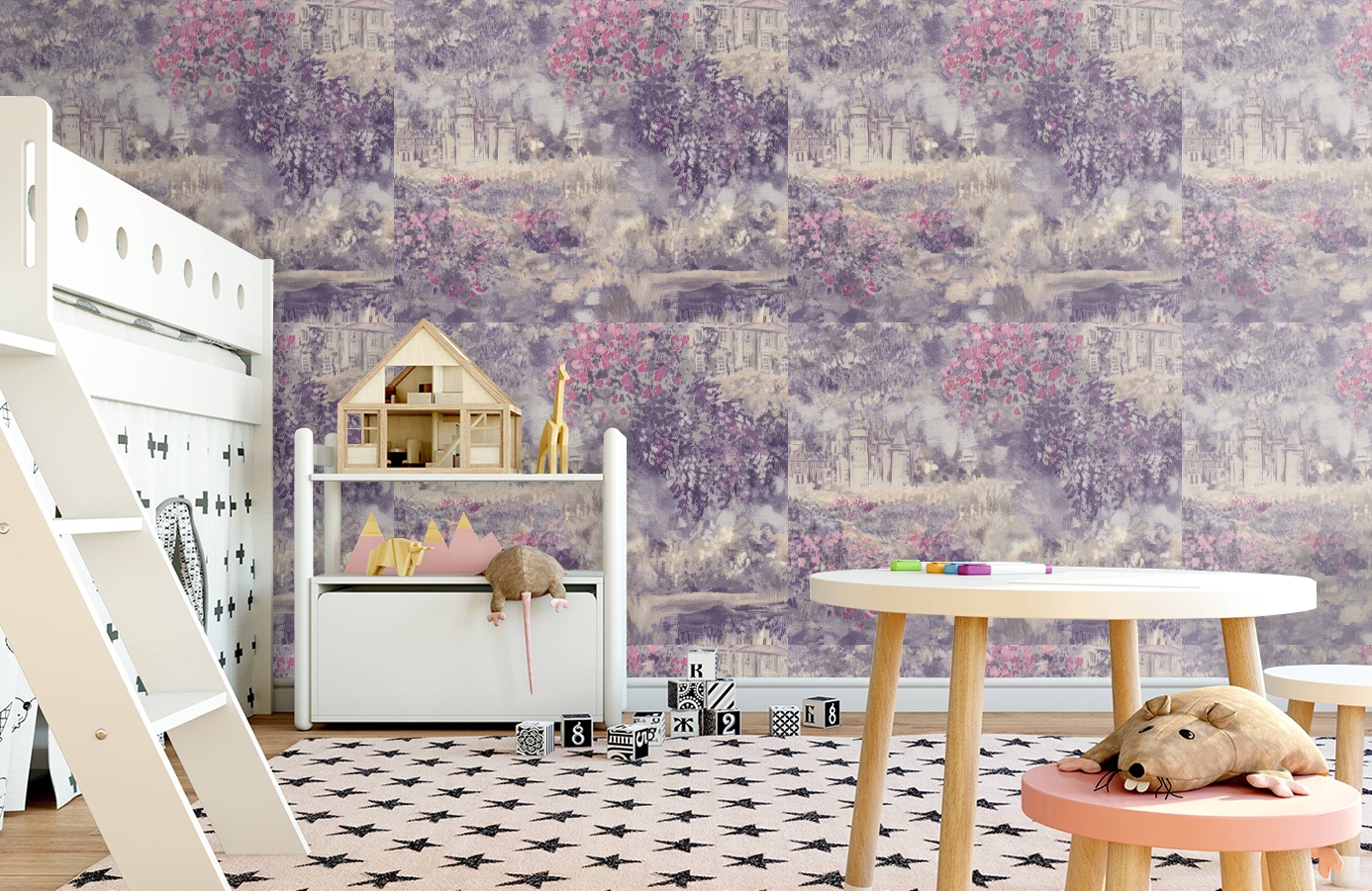 Обои 7084-18 фото в интерьере детская