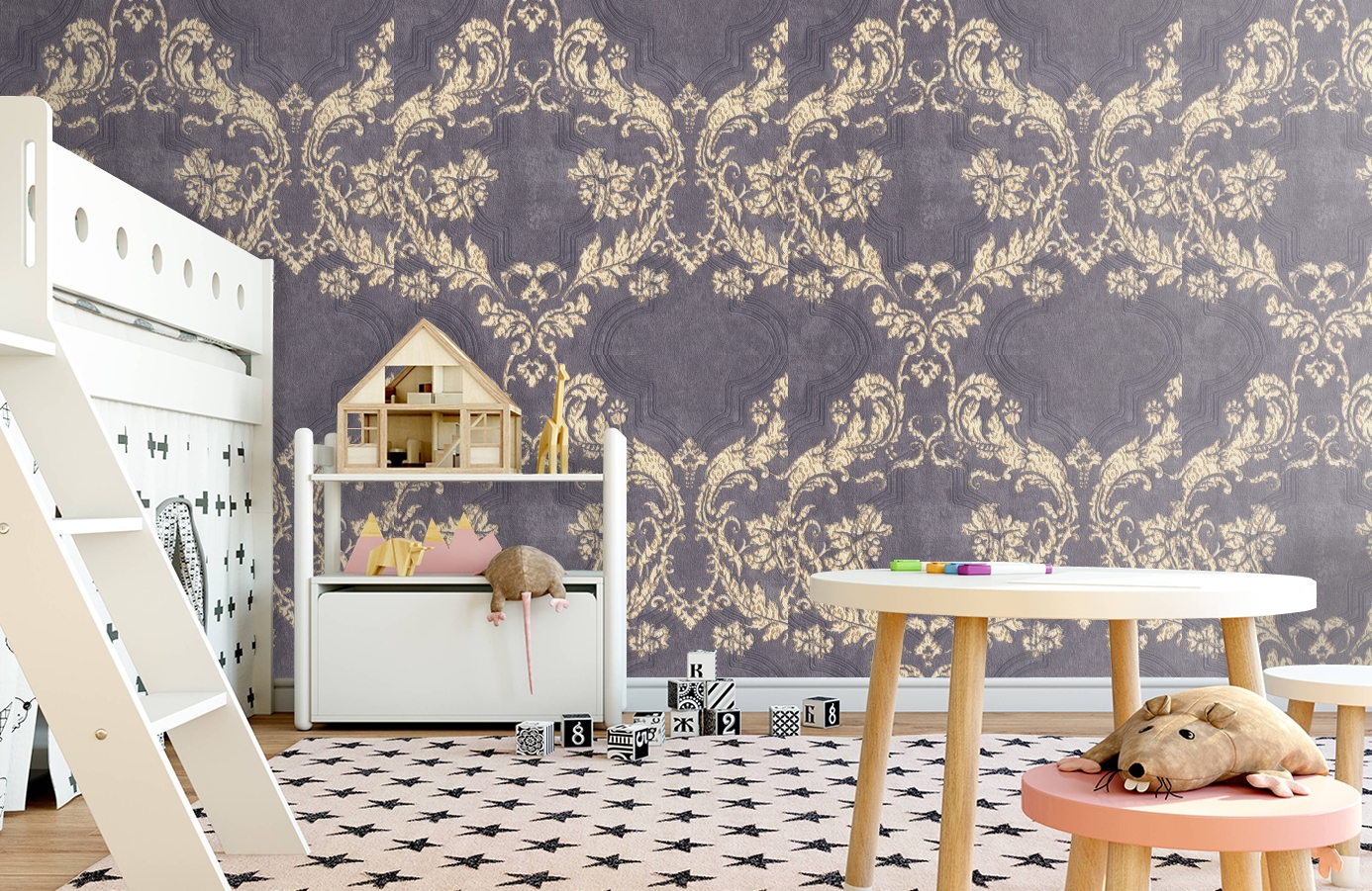Обои 7090-22 фото в интерьере детская