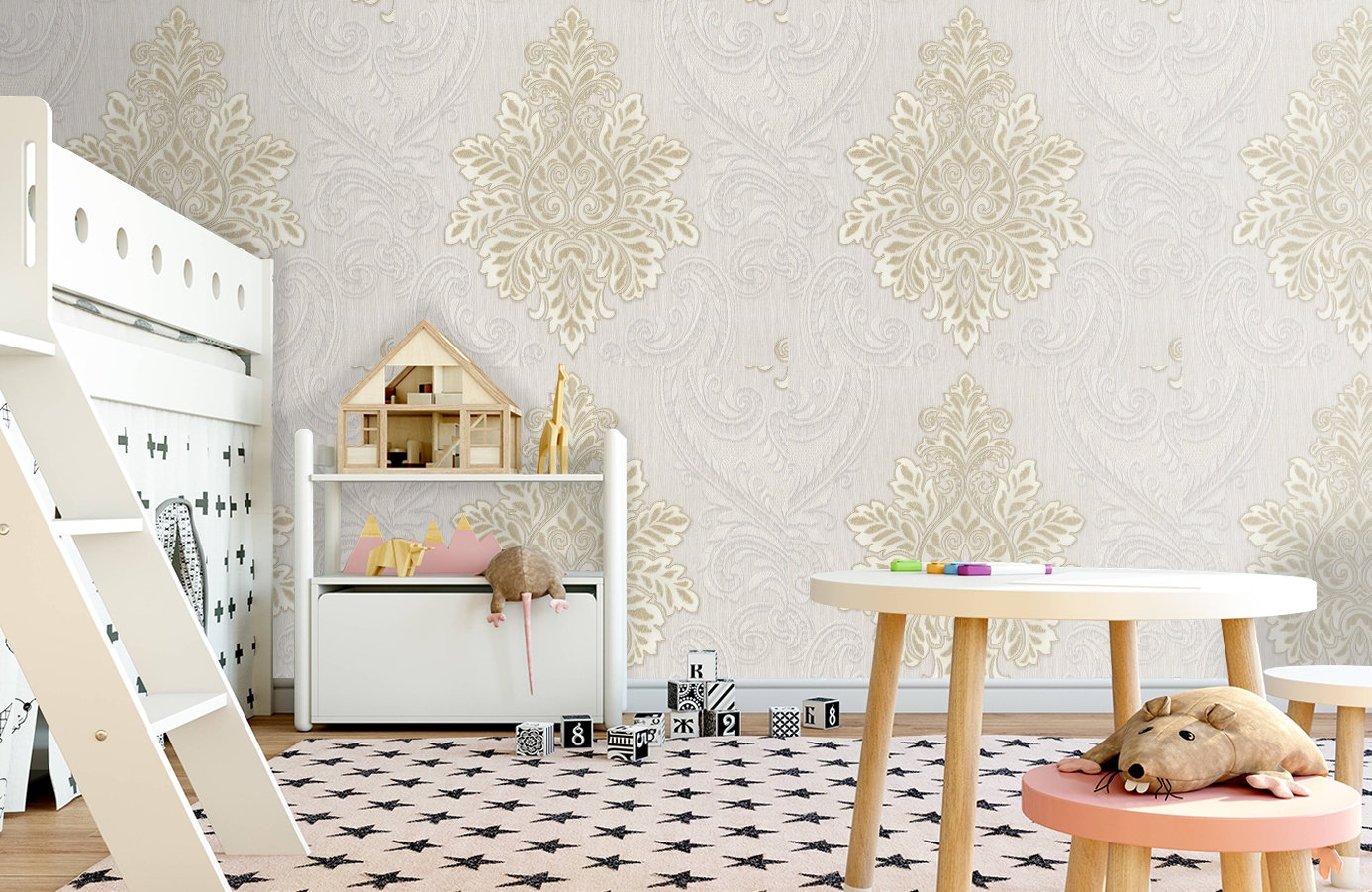 Обои 7098-11 фото в интерьере детская