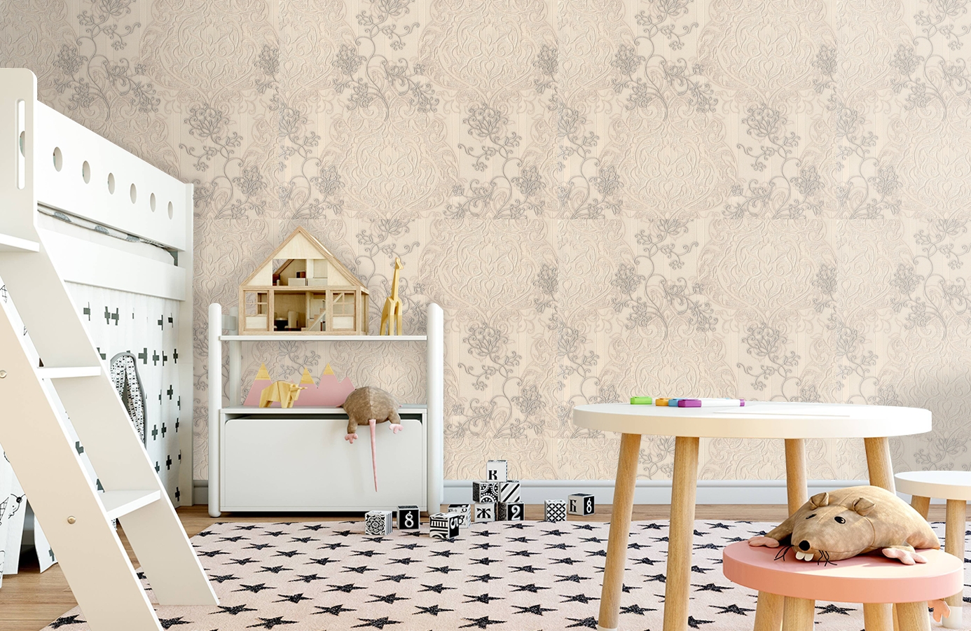 Обои 7102-21 фото в интерьере детская