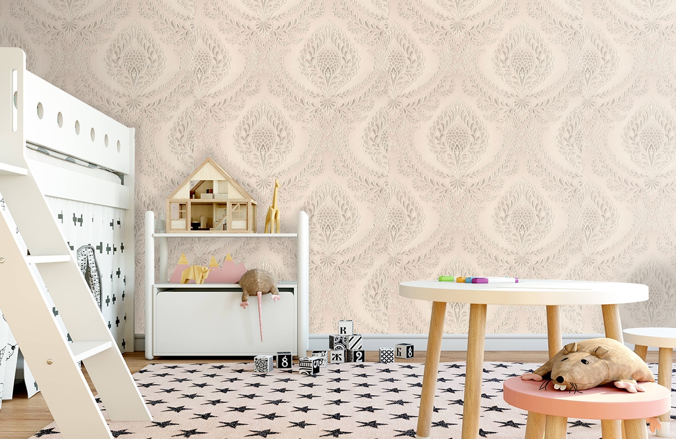 Обои 7107-01 фото в интерьере детская