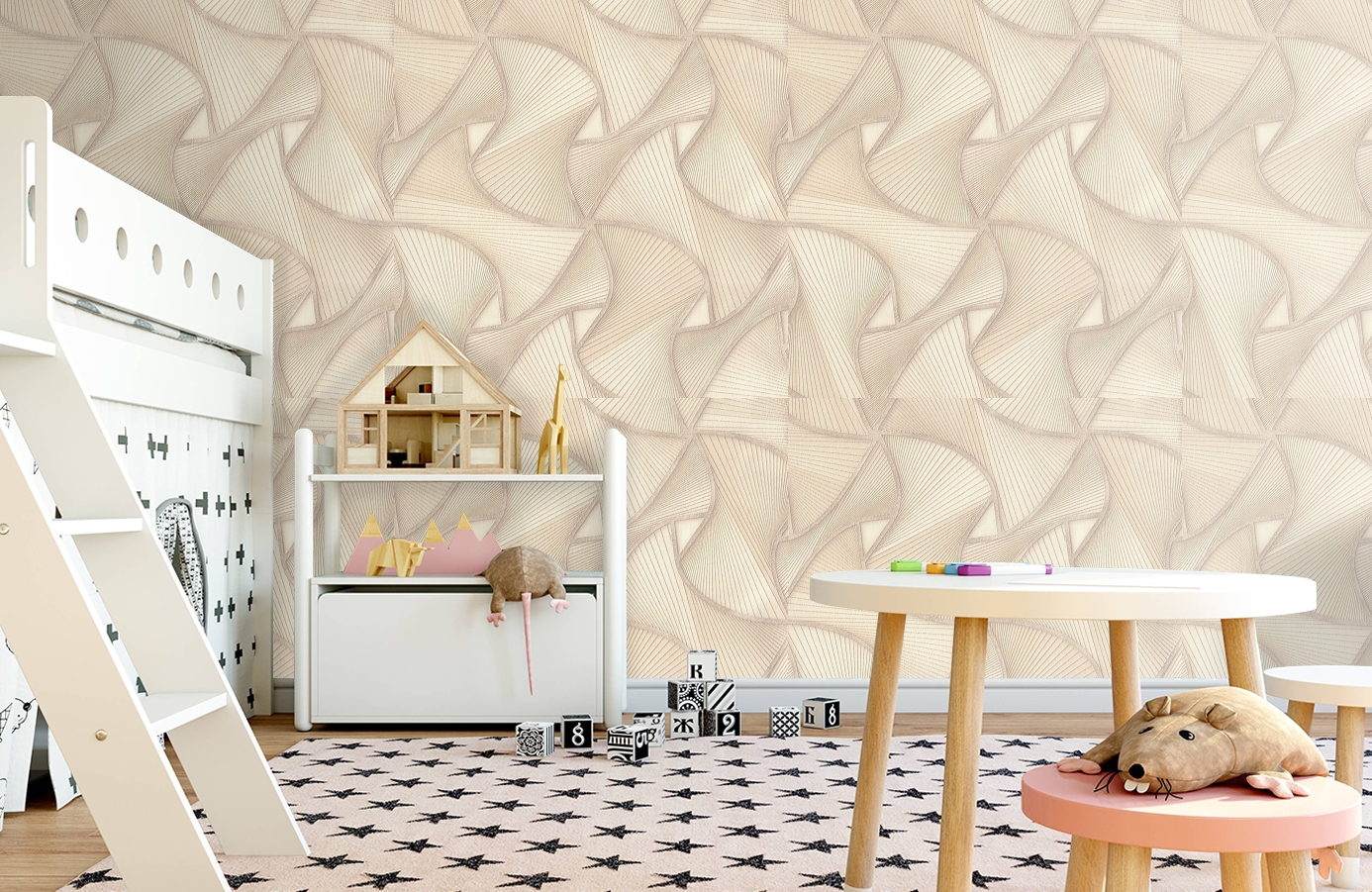 Обои 7111-17 фото в интерьере детская