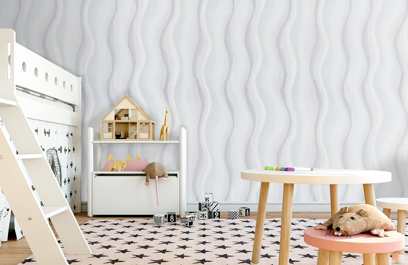 Обои 7147-11 фото в интерьере детская