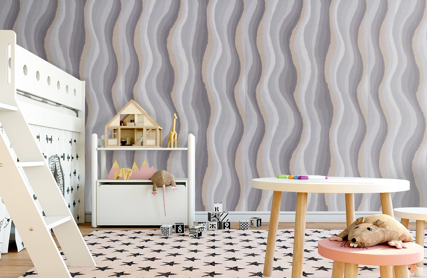 Обои 7147-22 фото в интерьере детская