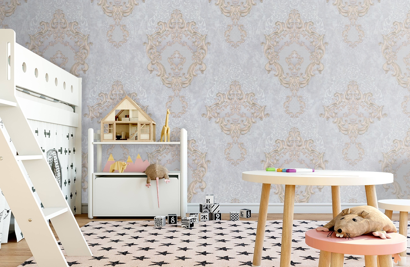 Обои 7155-24 фото в интерьере детская