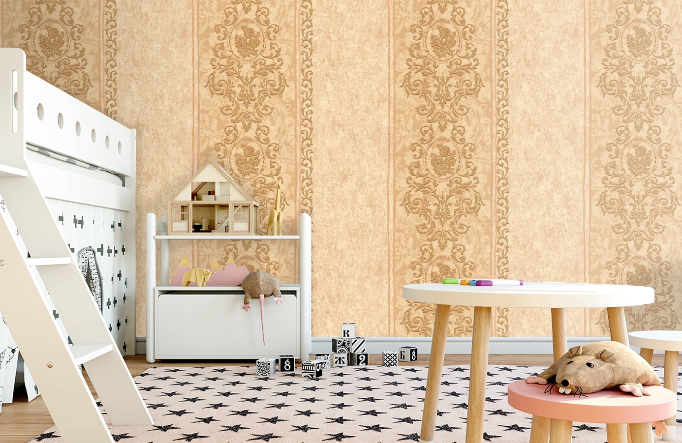 Обои VB4006 фото в интерьере детская