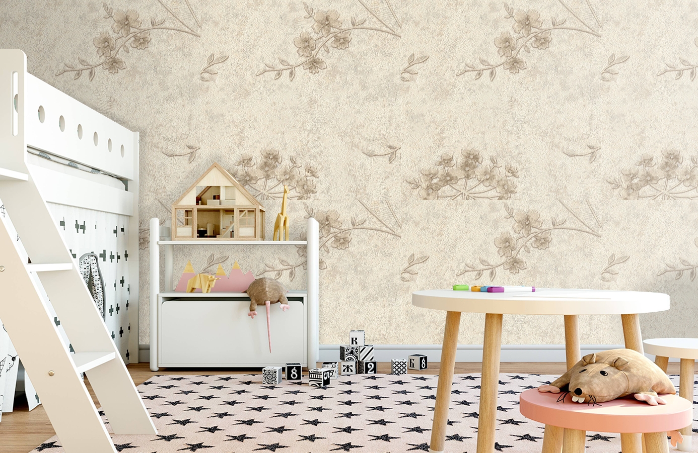 Обои 4080-4 фото в интерьере детская