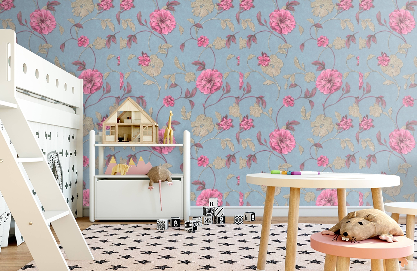 Обои 9112-03 фото в интерьере детская