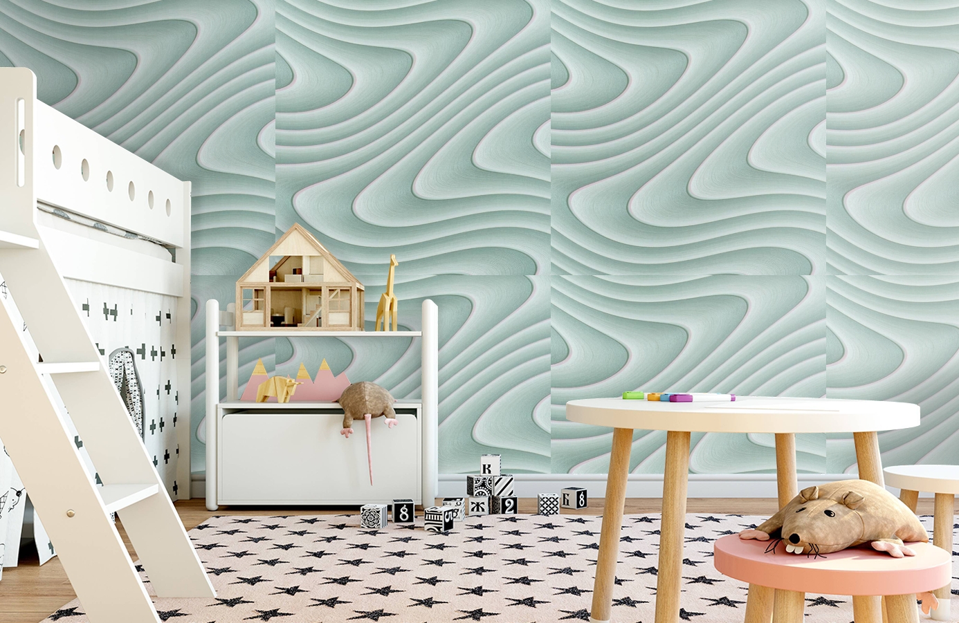 Обои 10270-05 фото в интерьере детская