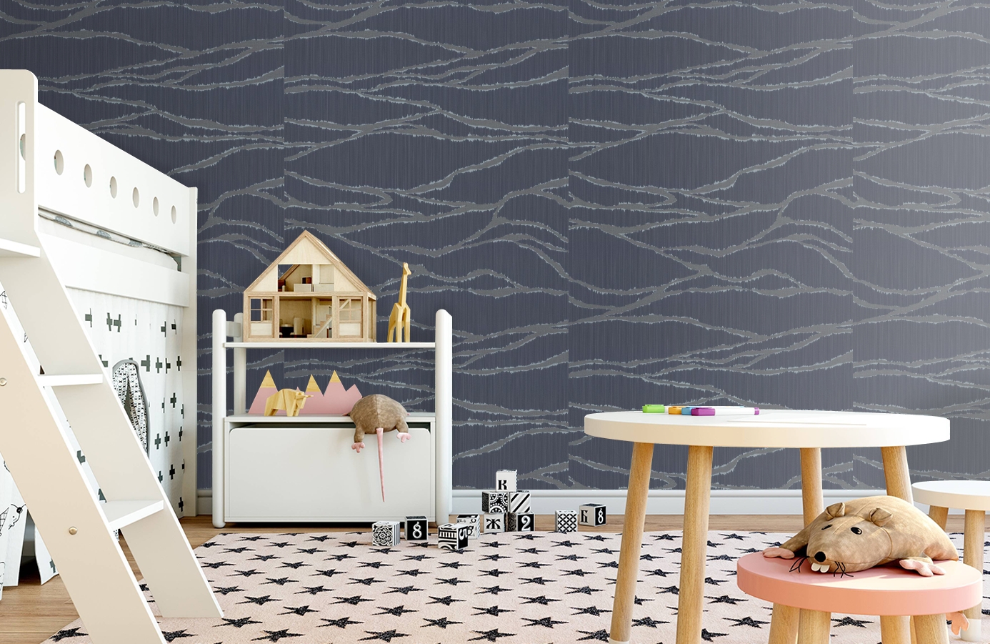Обои 10271-06 фото в интерьере детская