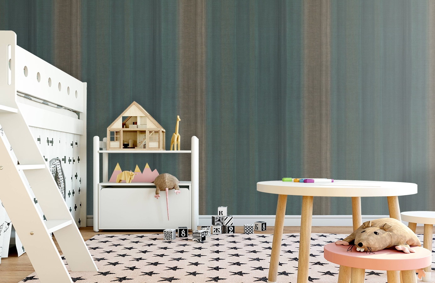 Обои 10439-05 фото в интерьере детская