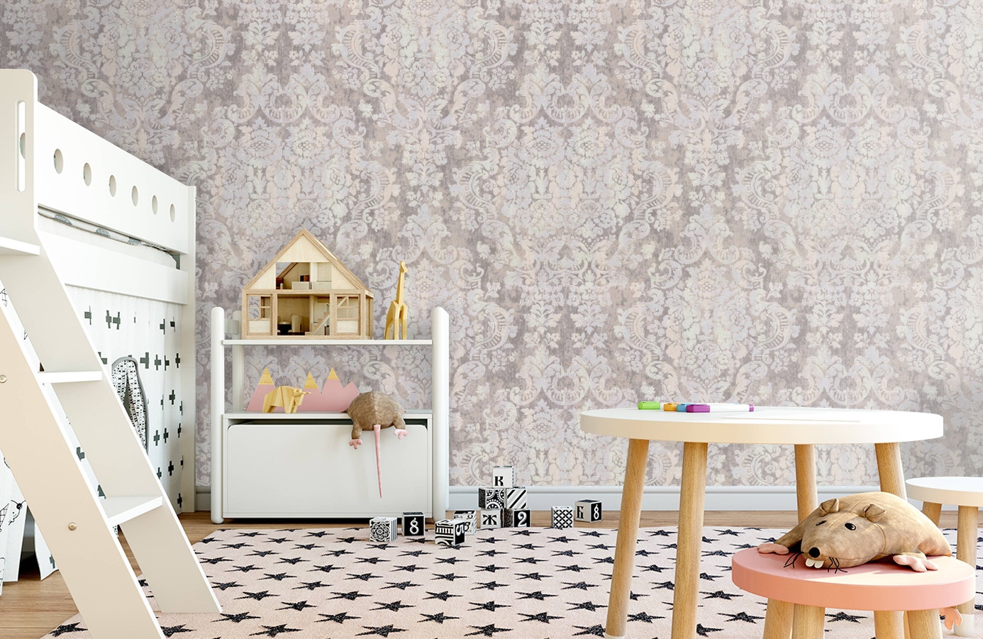 Обои 10443-02 фото в интерьере детская