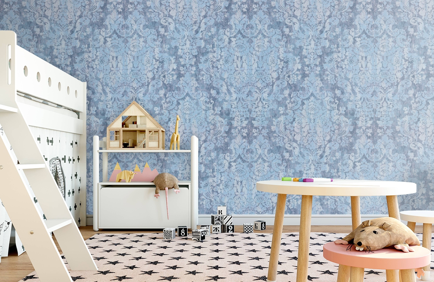 Обои 10443-03 фото в интерьере детская