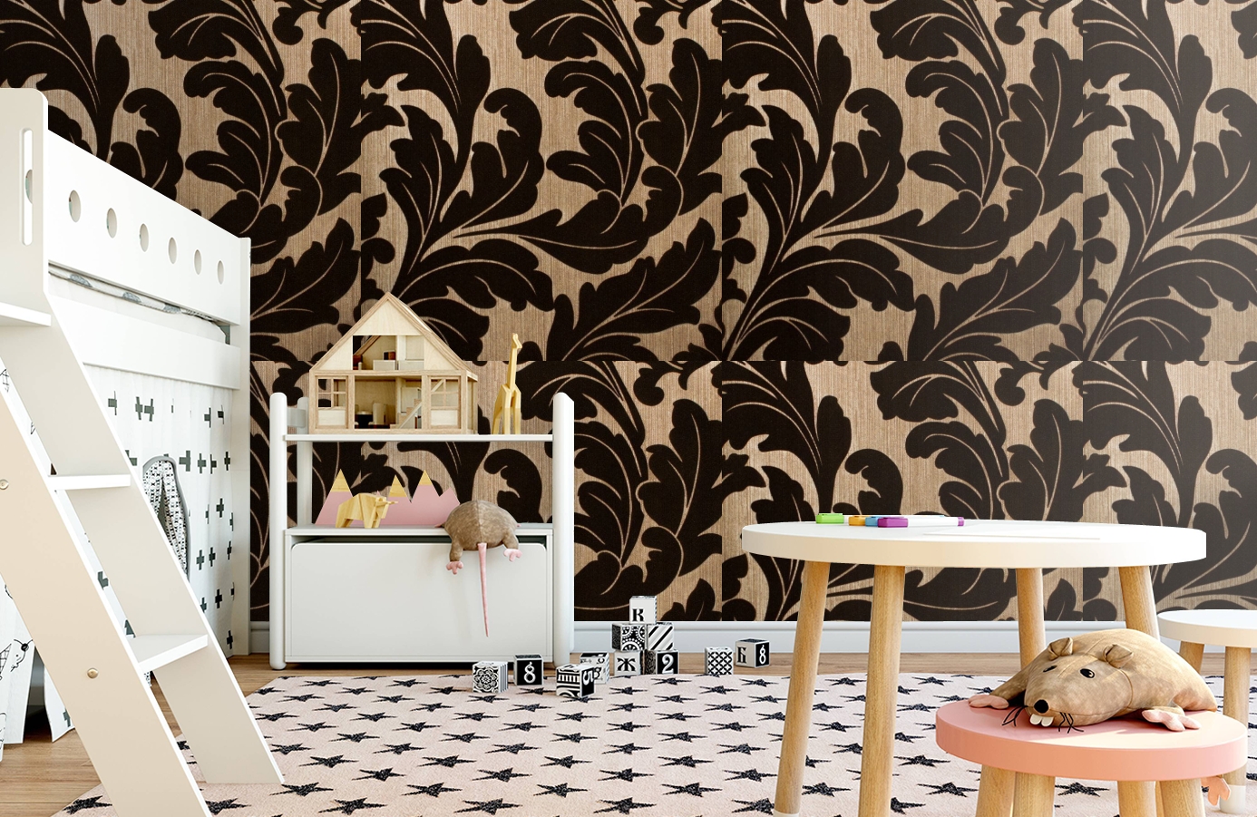 Обои 195005 фото в интерьере детская