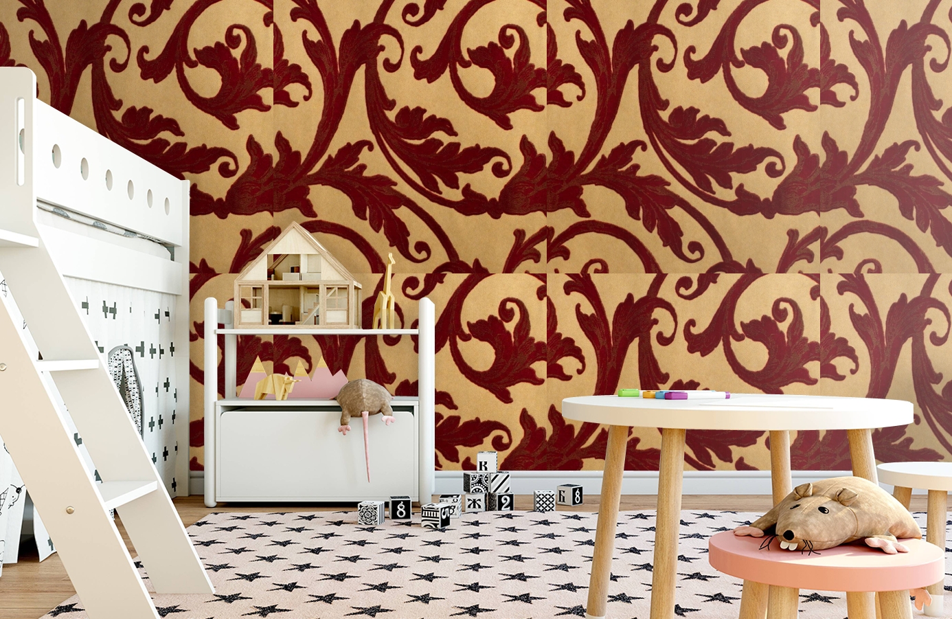 Обои 195008 фото в интерьере детская