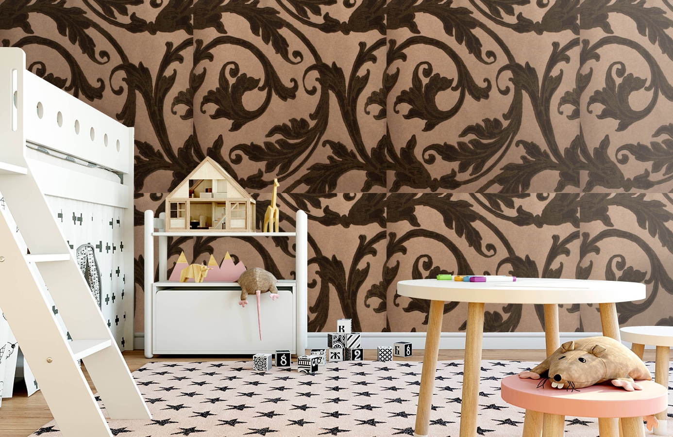 Обои 195011 фото в интерьере детская