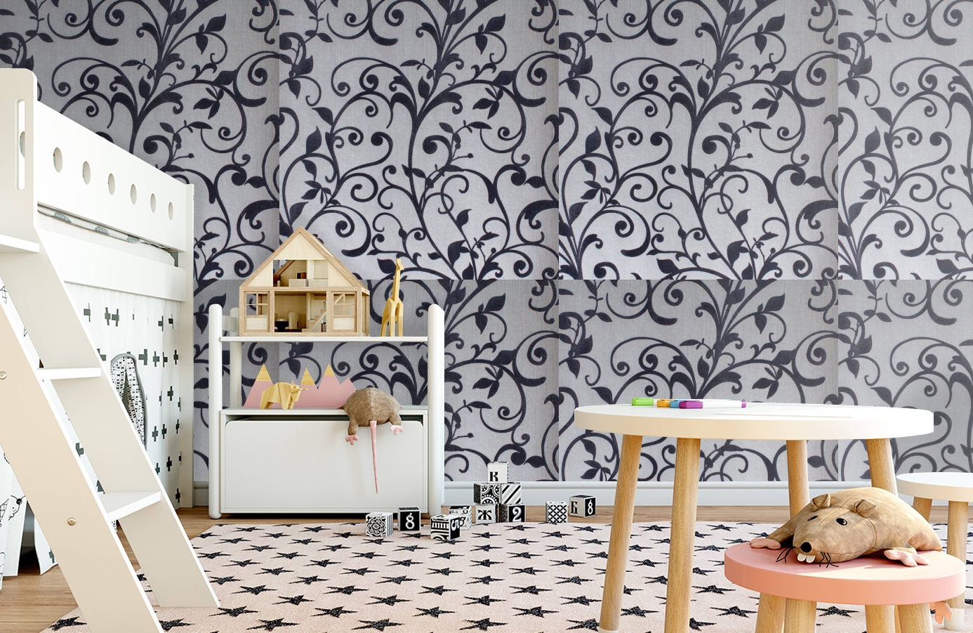 Обои 195025 фото в интерьере детская