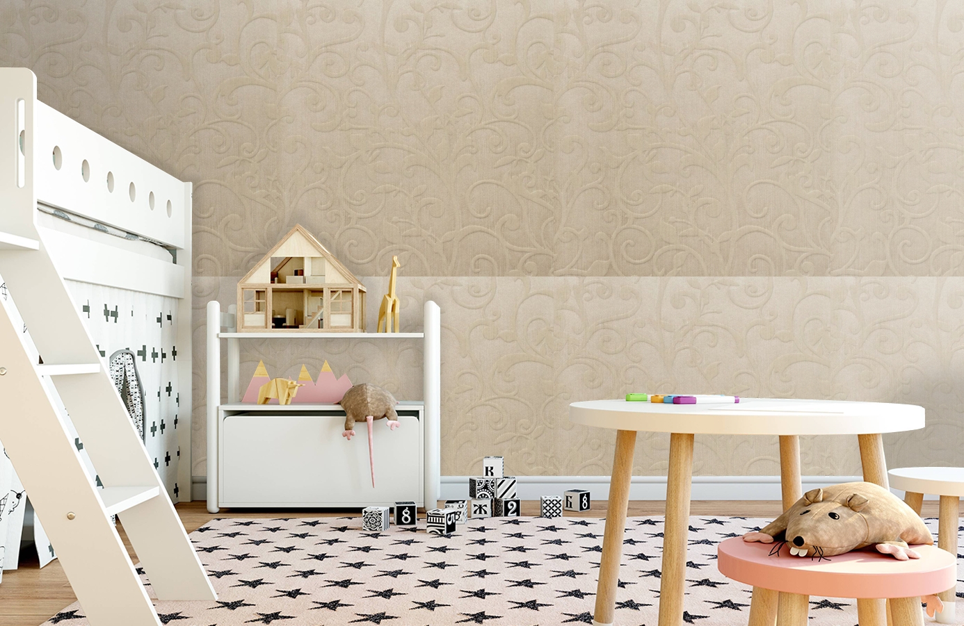 Обои 195026 фото в интерьере детская
