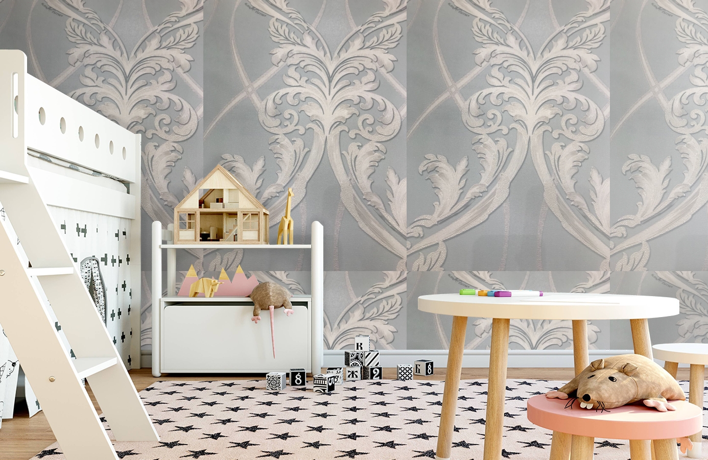 Обои 46-135-03 фото в интерьере детская