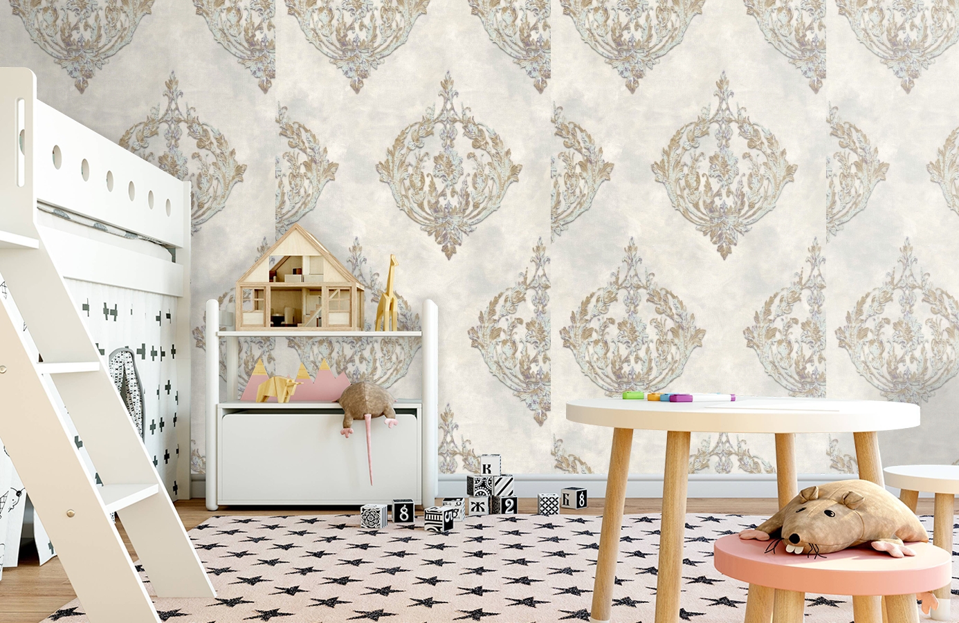 Обои 11500-06 фото в интерьере детская