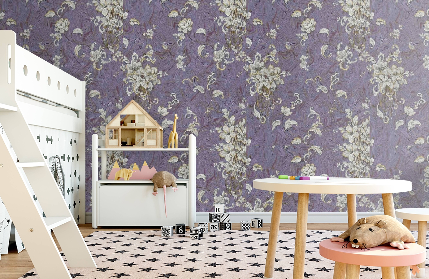 Обои 84001 фото в интерьере детская