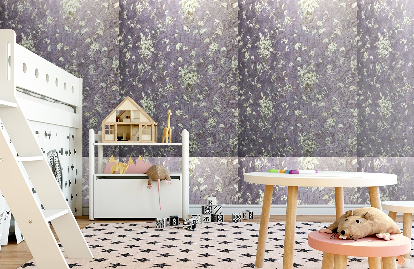 Обои 84009 фото в интерьере детская Обои 84009 фото в интерьере детская