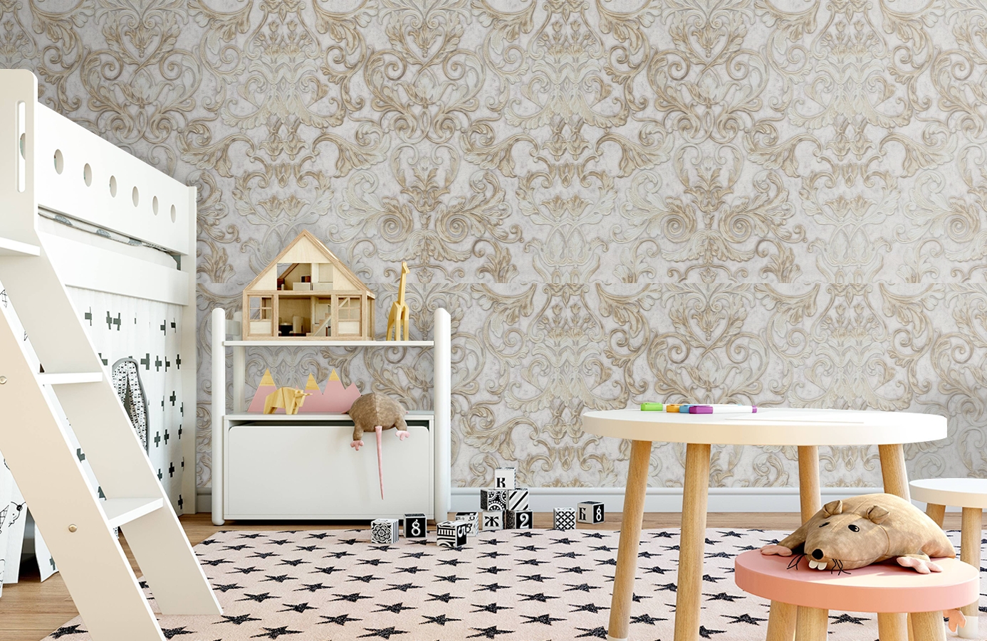 Обои 85003 фото в интерьере детская