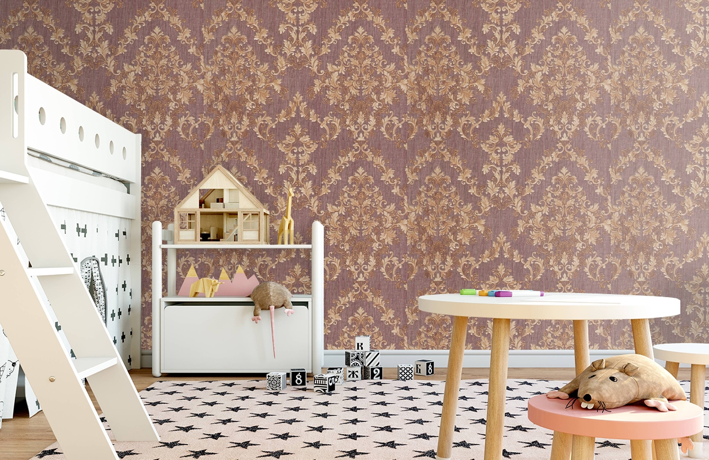 Обои M41115 фото в интерьере детская