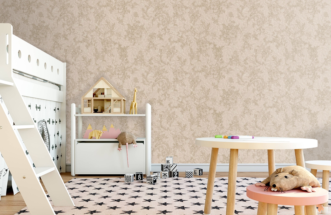 Обои M41145 фото в интерьере детская