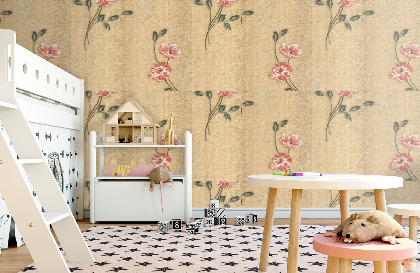 Обои R1318 фото в интерьере детская