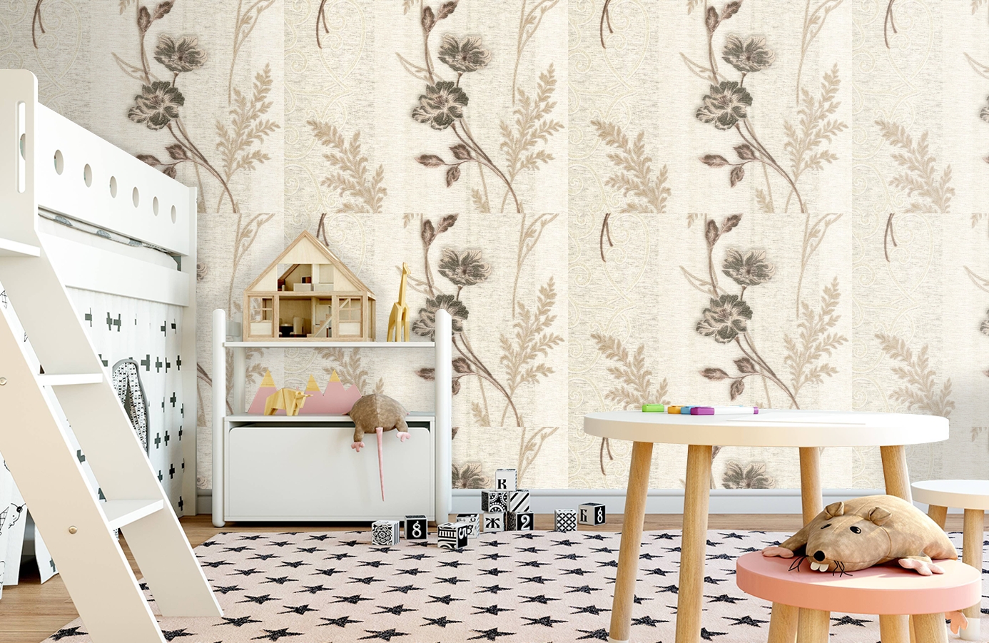 Обои R1327 фото в интерьере детская