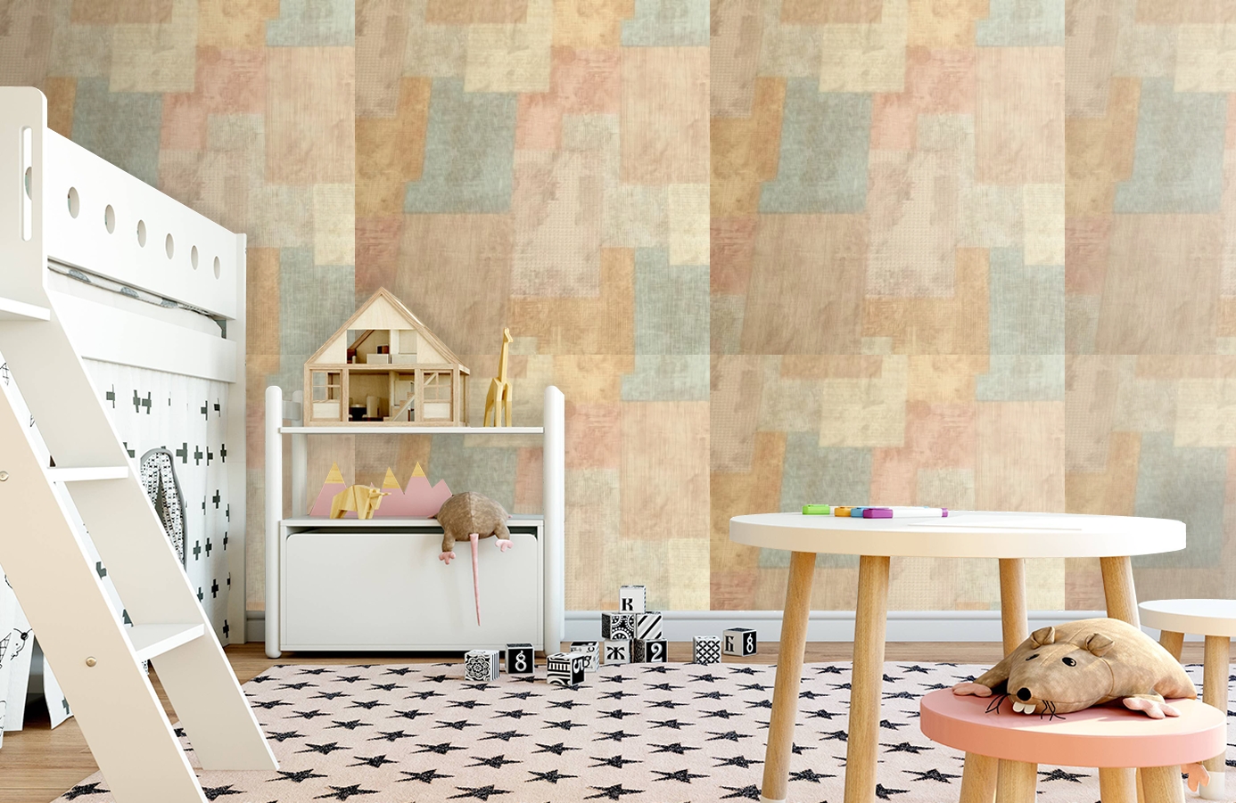 Обои 7412-25 фото в интерьере детская