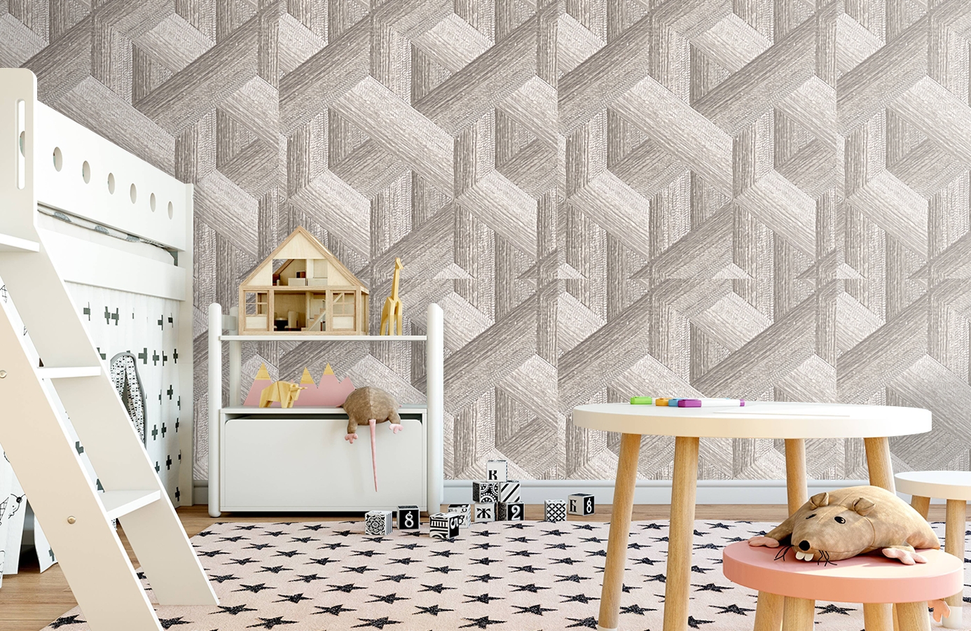 Обои 2606-2 фото в интерьере детская