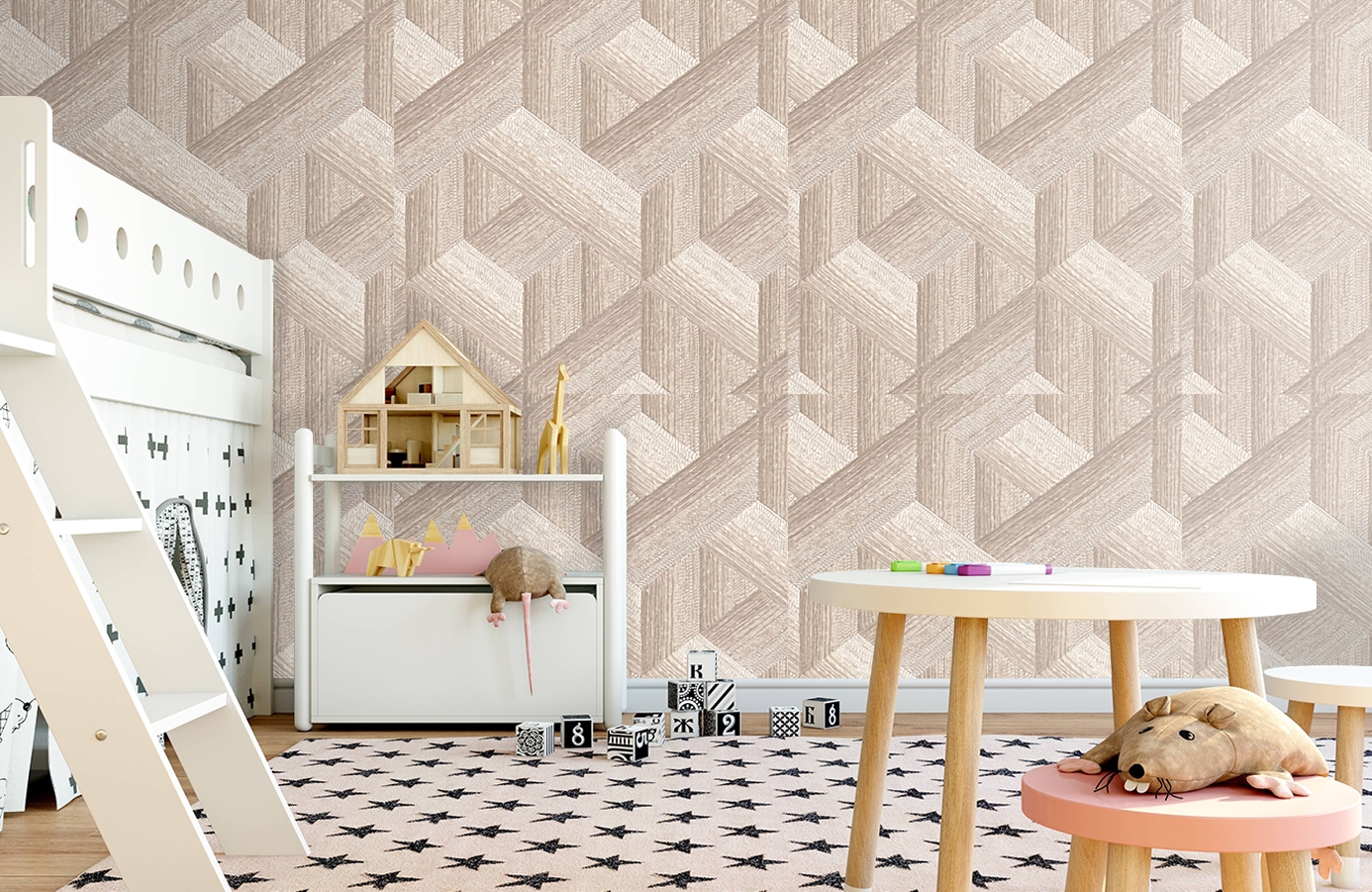 Обои 2606-3 фото в интерьере детская