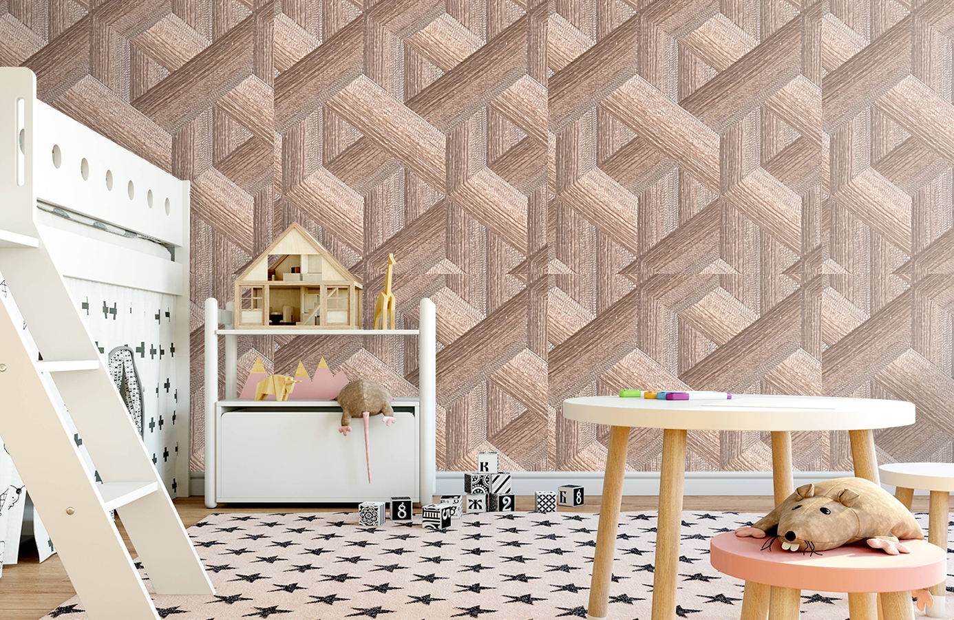 Обои 2606-4 фото в интерьере детская