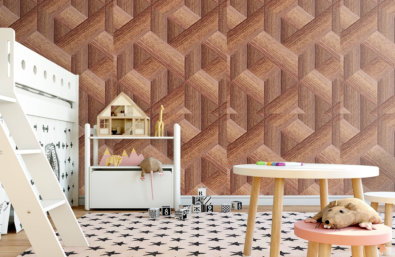 Обои 2606-5 фото в интерьере детская