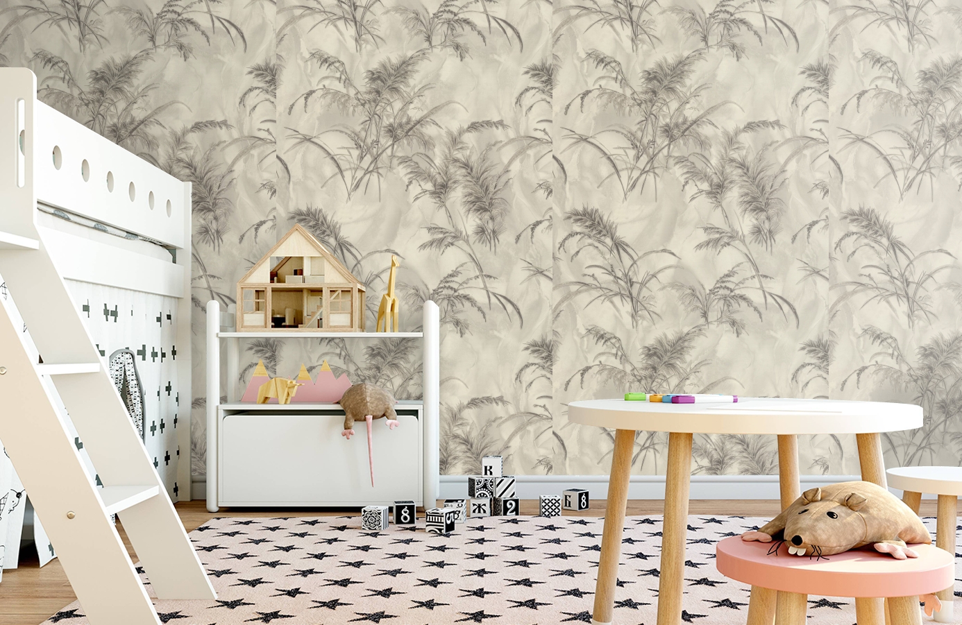 Обои 7286-12 фото в интерьере детская