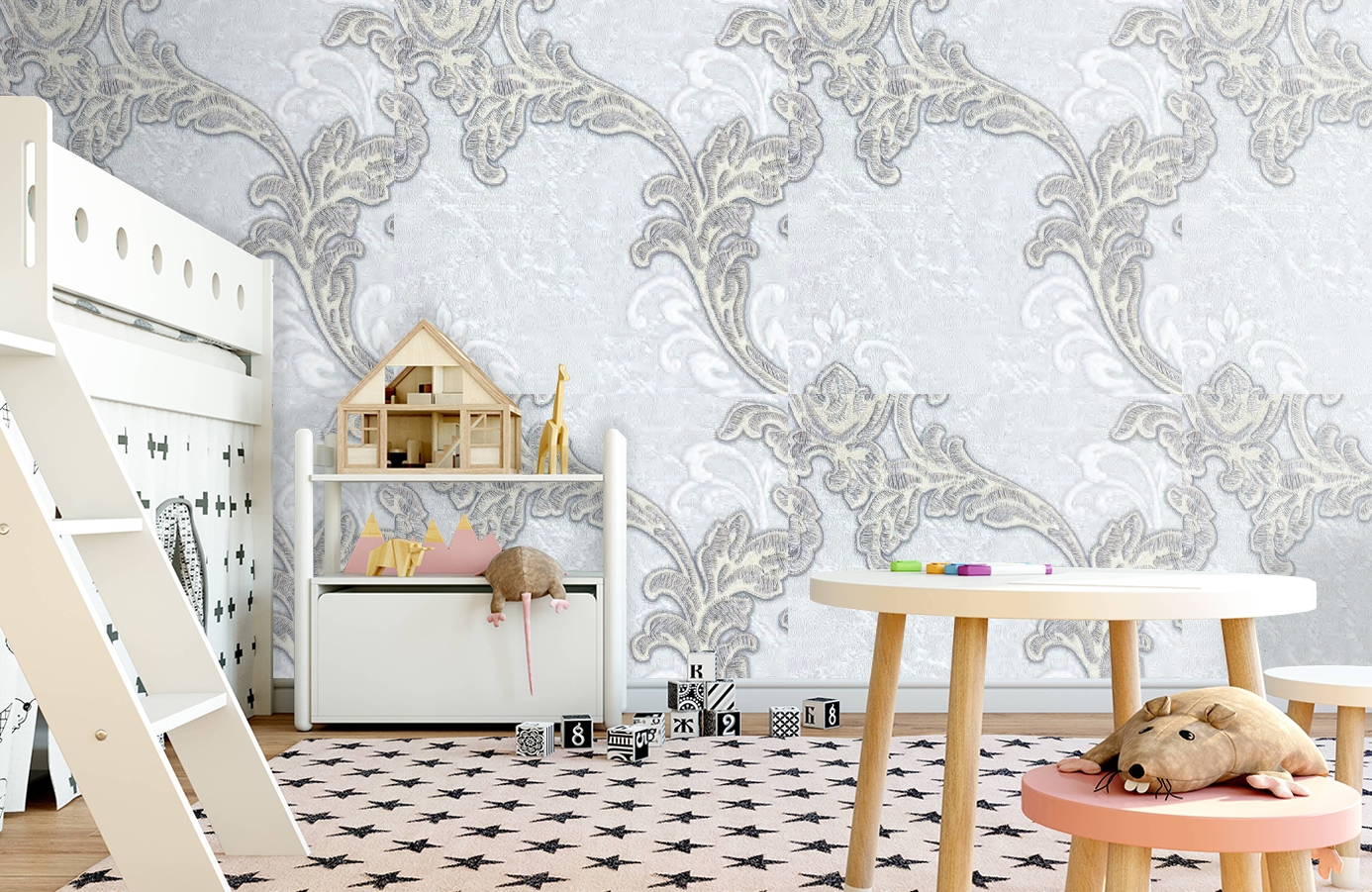 Обои 10017-07 фото в интерьере детская