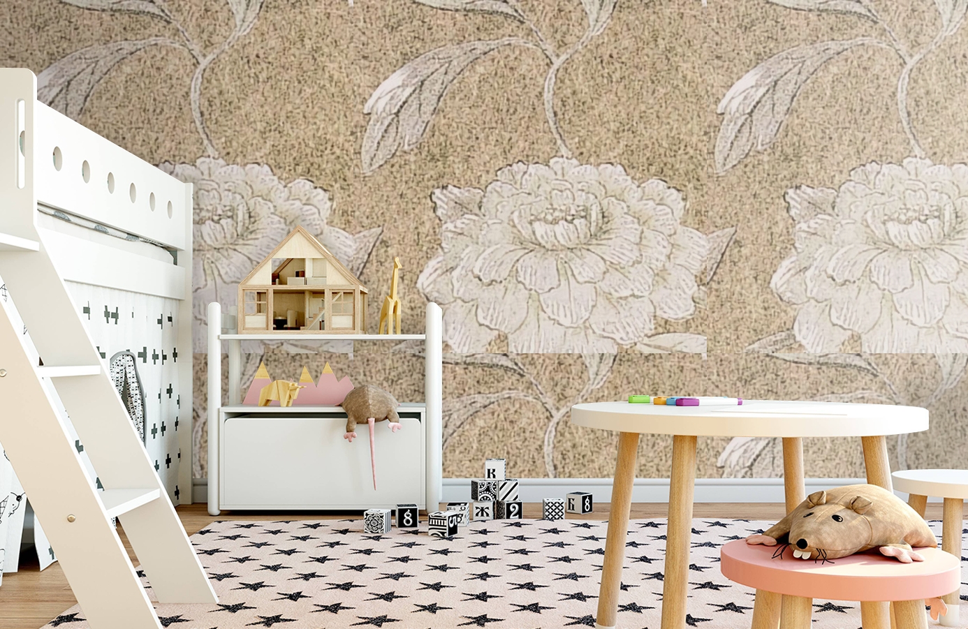 Обои Jasperpeony-Sable-Wpcw200 фото в интерьере детская